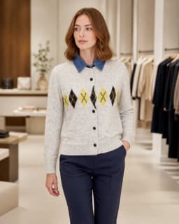 Argyle button cardigan thumbnail 1