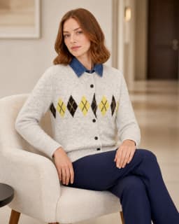 Argyle button cardigan thumbnail 2